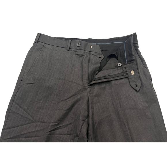 13-19 BROOKS BROTHERS Men's Fitzgerald 1818 Wool Suit Striped Black Size 42R/W36 - Picture 13 of 16